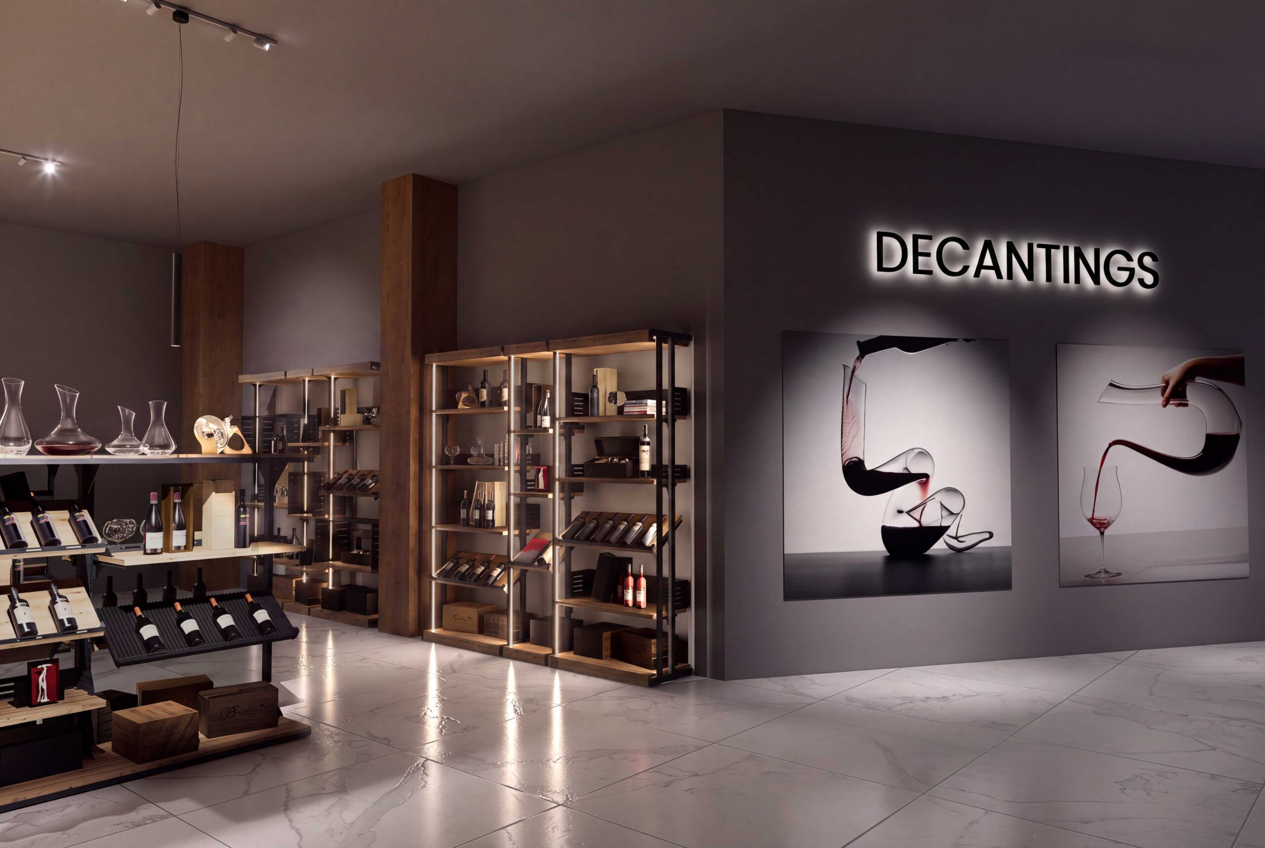 Progetto arredamento enoteca Bottega Innovativa